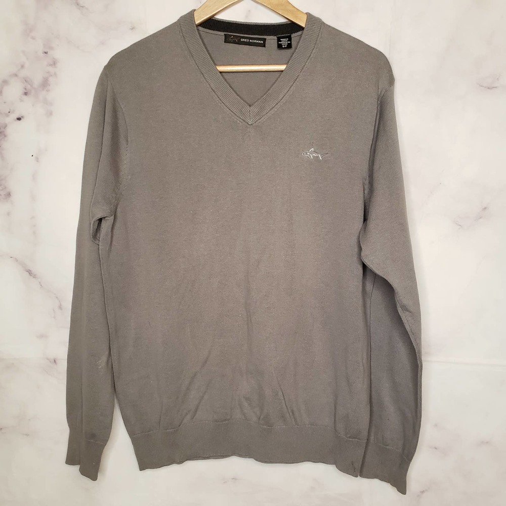 GREG NORMAN Men's Gray V-neck Pullover sweater S